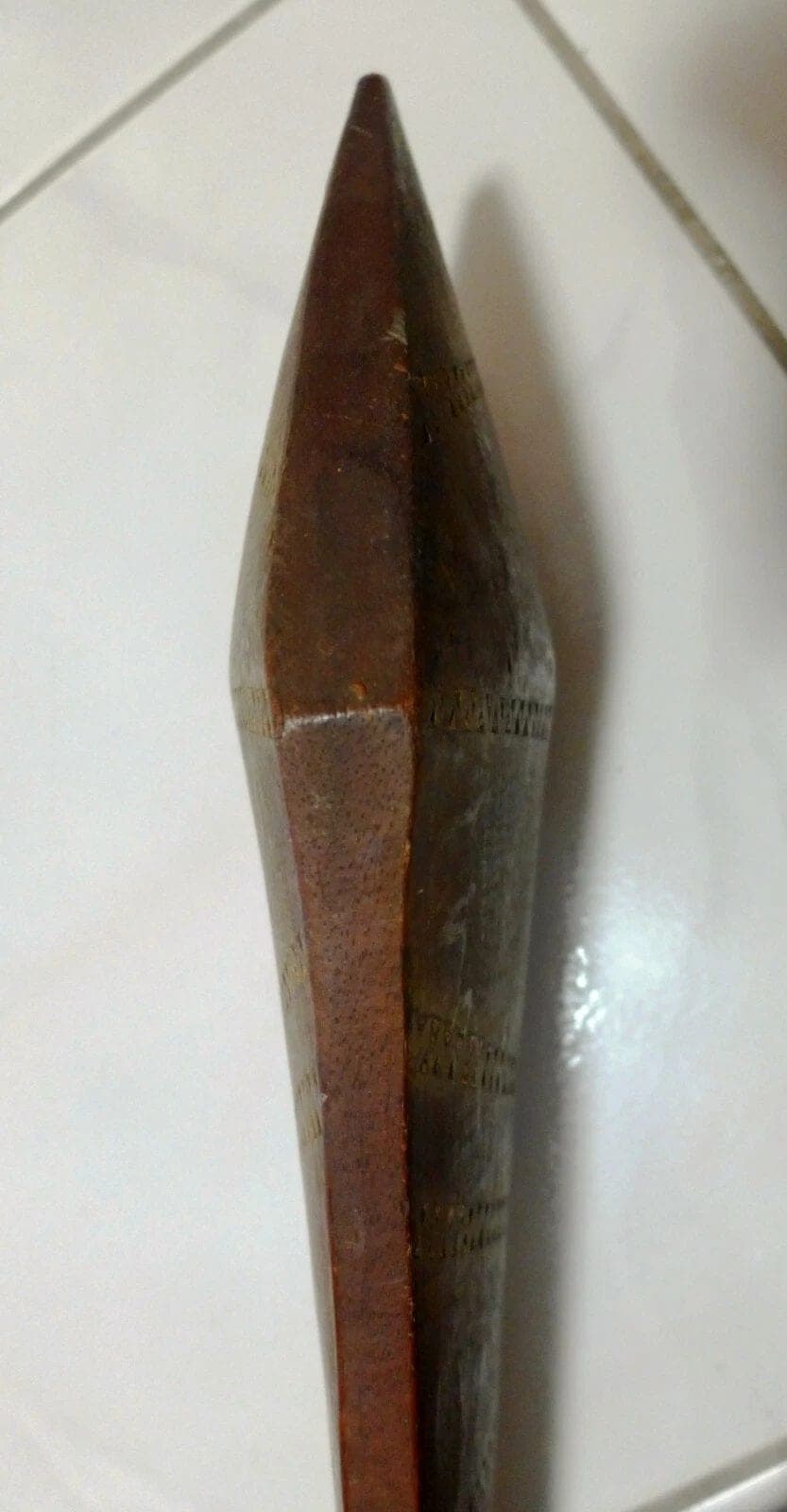 Antique Salomon Islands Tribal War Paddle Club - Massive photo 6