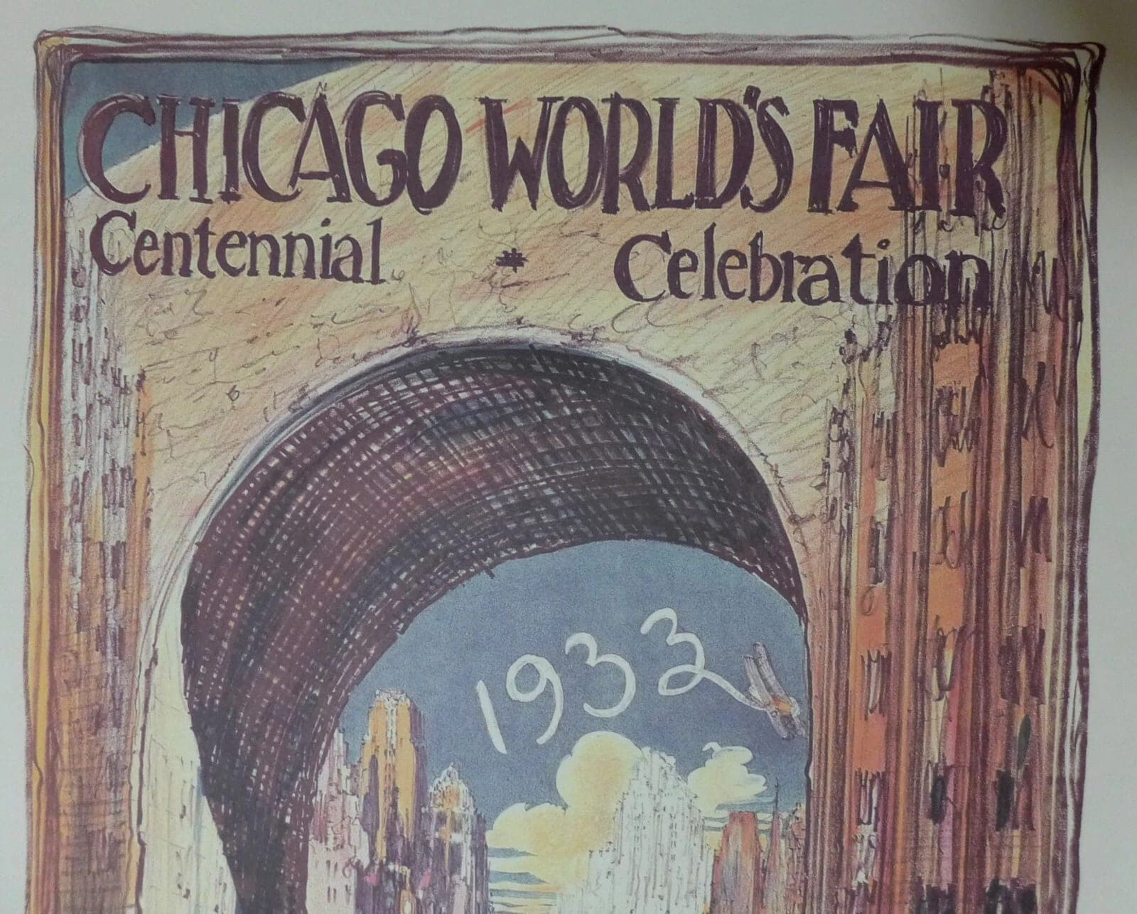 Chicago World's Fair 1933 Centennial Poster - Vintage Original photo 3