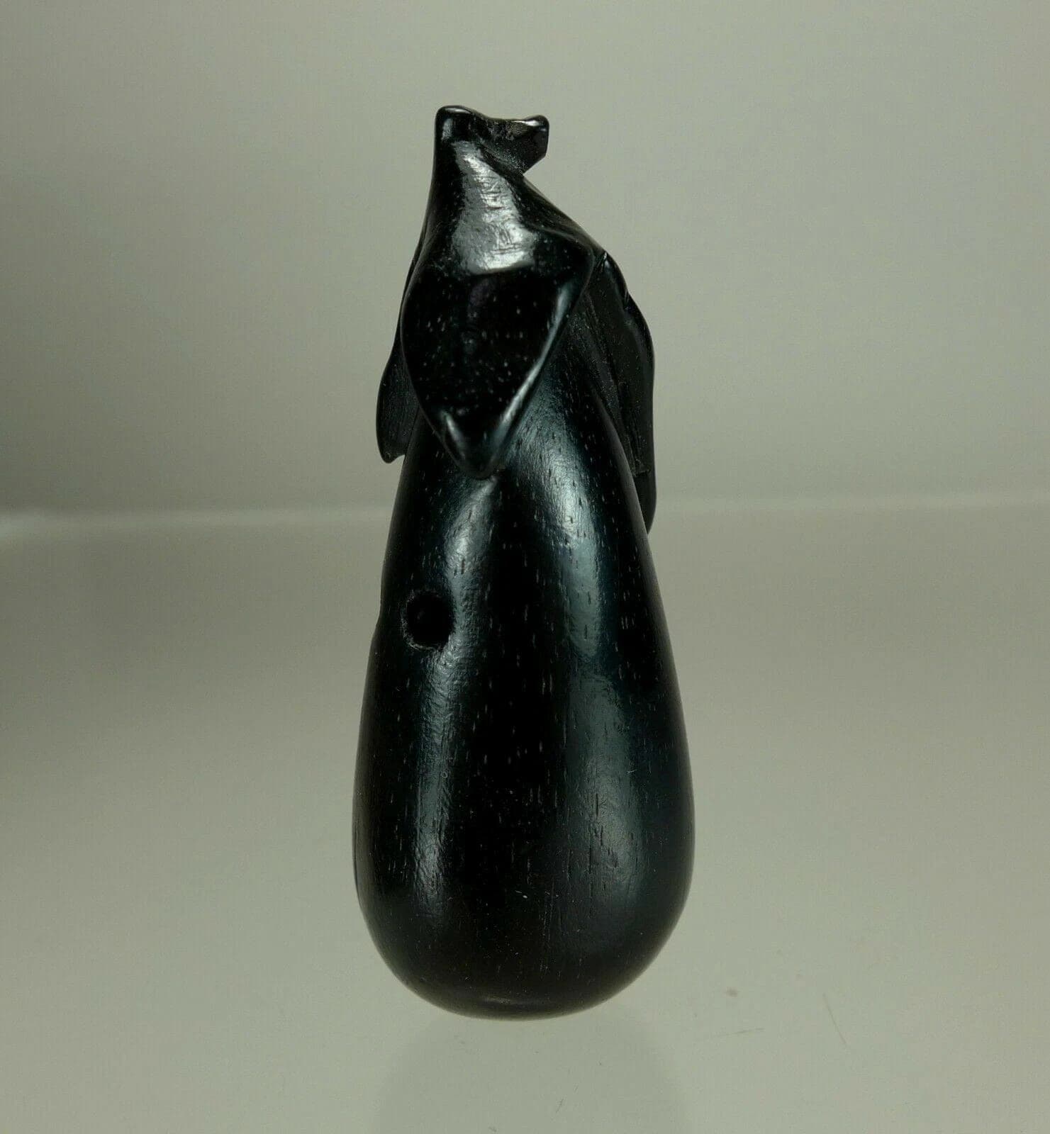 19th C. Japanese Iwami School Ebony Netsuke:  Nasube (Aubergine) photo 2