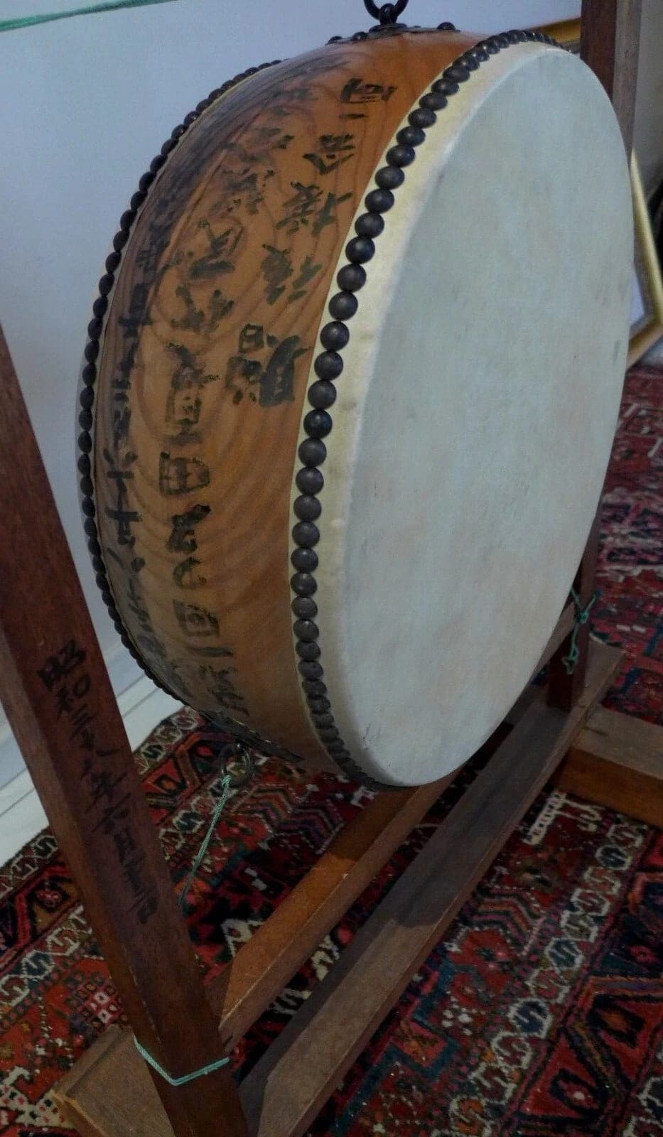 Authentic Japanese Buddhist Temple CEREMONIAL TAIKO DRUM with Stand photo 4