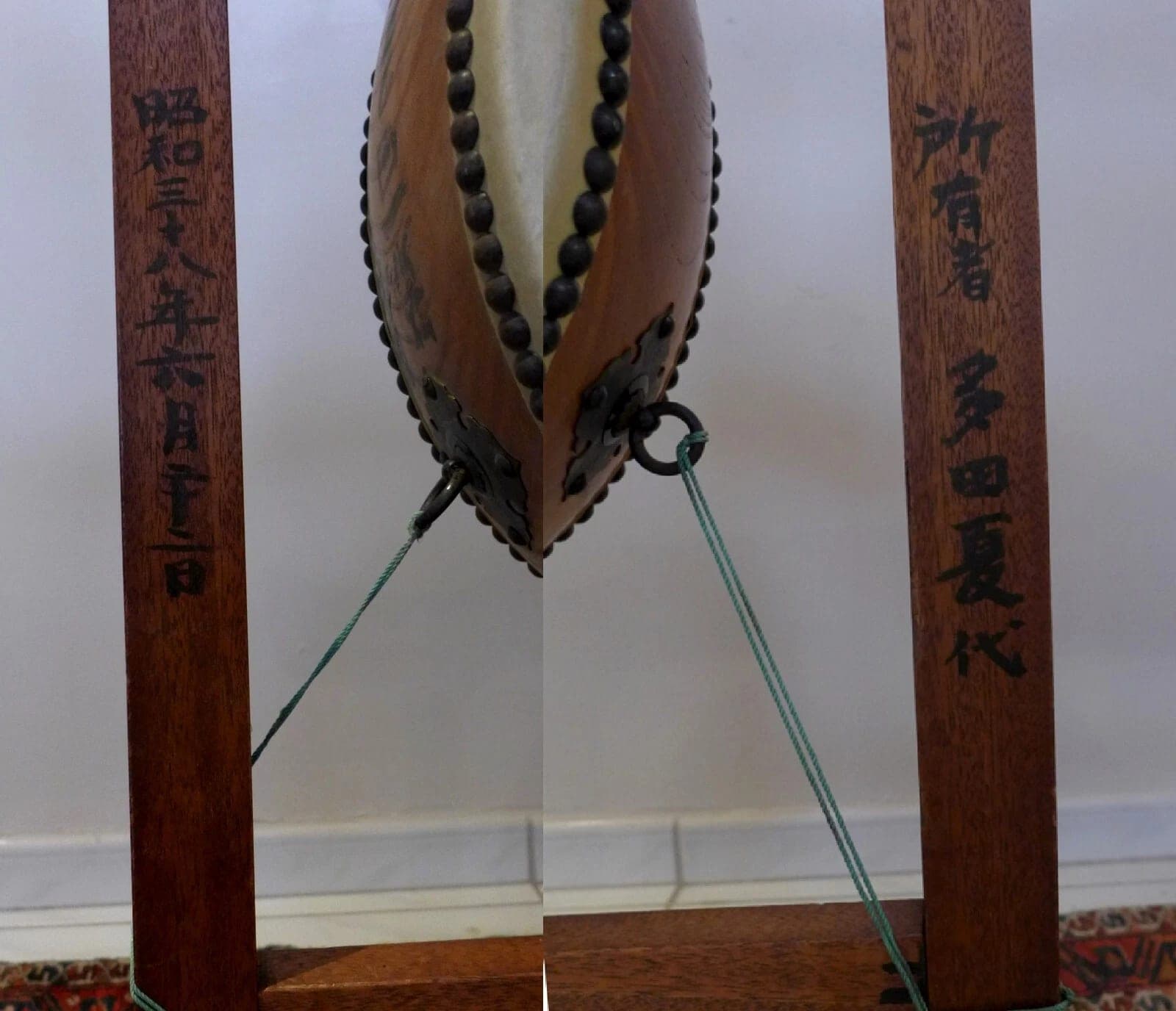Authentic Japanese Buddhist Temple CEREMONIAL TAIKO DRUM with Stand photo 6