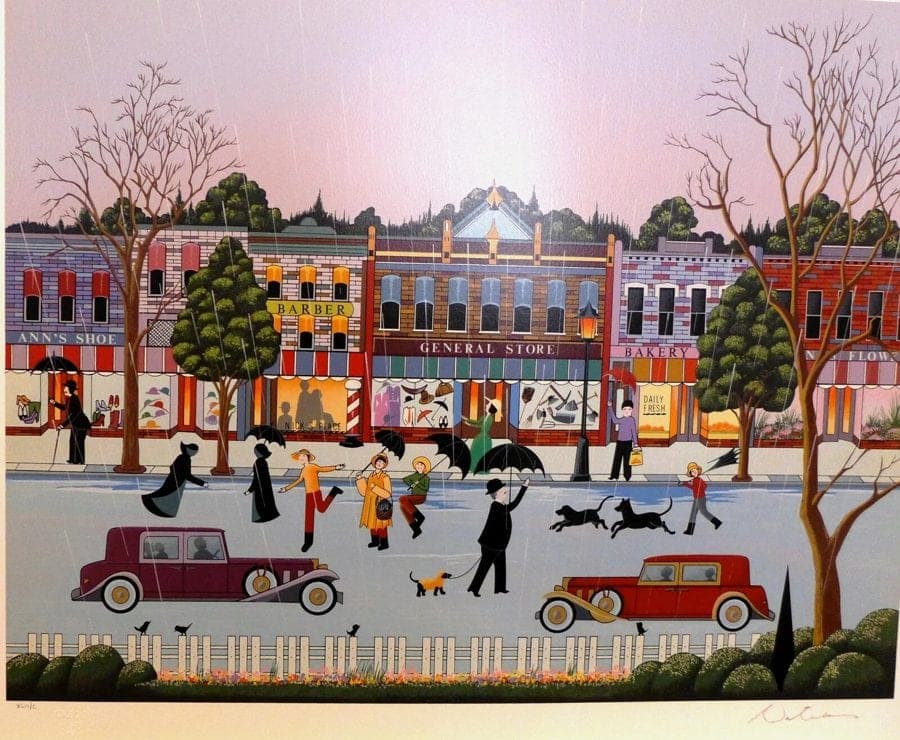 Nicky Watanabe, "Singing in the Rain;  Limited Author Sign/Number Serigraph