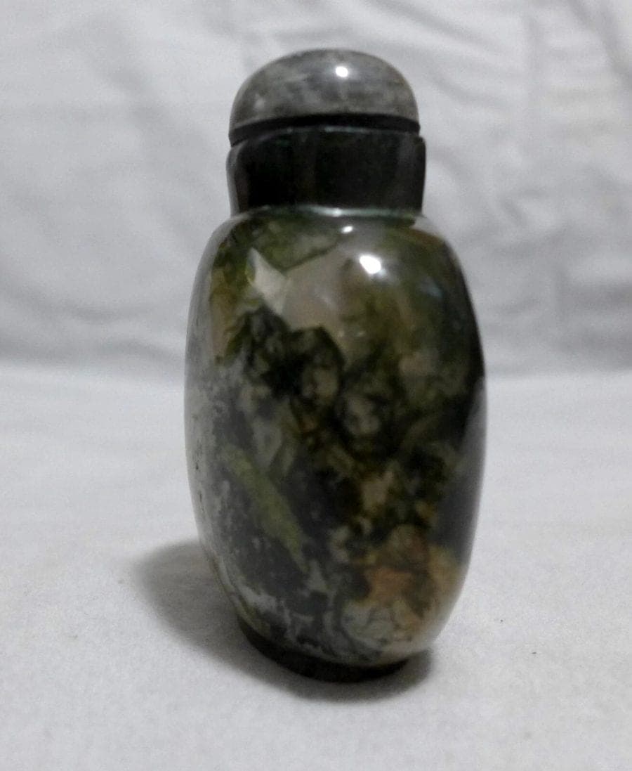 Large MOSS (Floater) AGATE Snuff Bottle, C. 1760-1850 photo 5