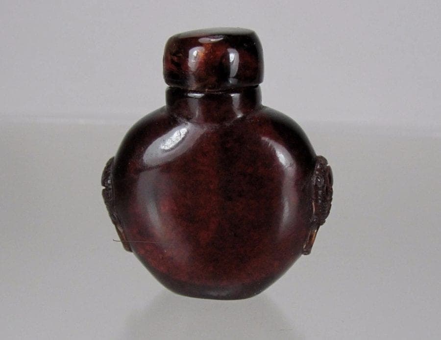 18th C. MINIATURE NATURAL CHERRY AMBER  SNUFF BOTTLE photo 2
