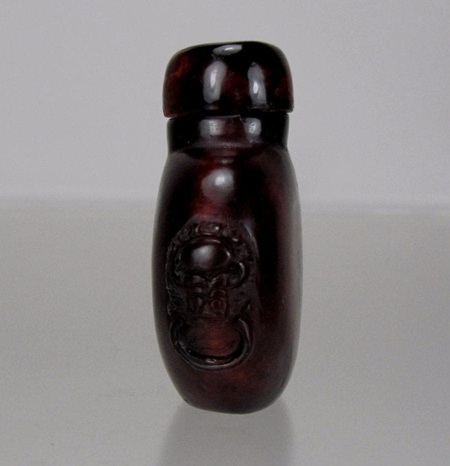 18th C. MINIATURE NATURAL CHERRY AMBER  SNUFF BOTTLE photo 4