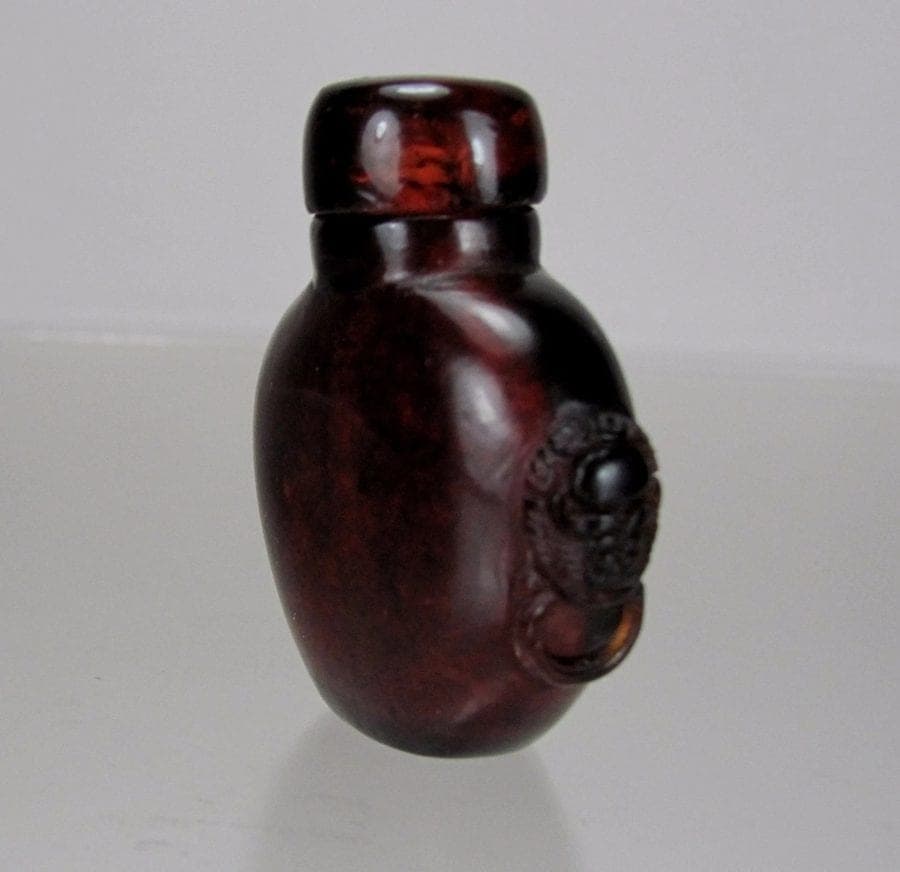 18th C. MINIATURE NATURAL CHERRY AMBER  SNUFF BOTTLE photo 5