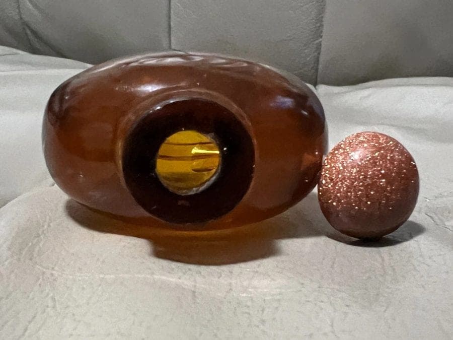18th Century Amber Glass Snuff Bottle - B17 photo 6