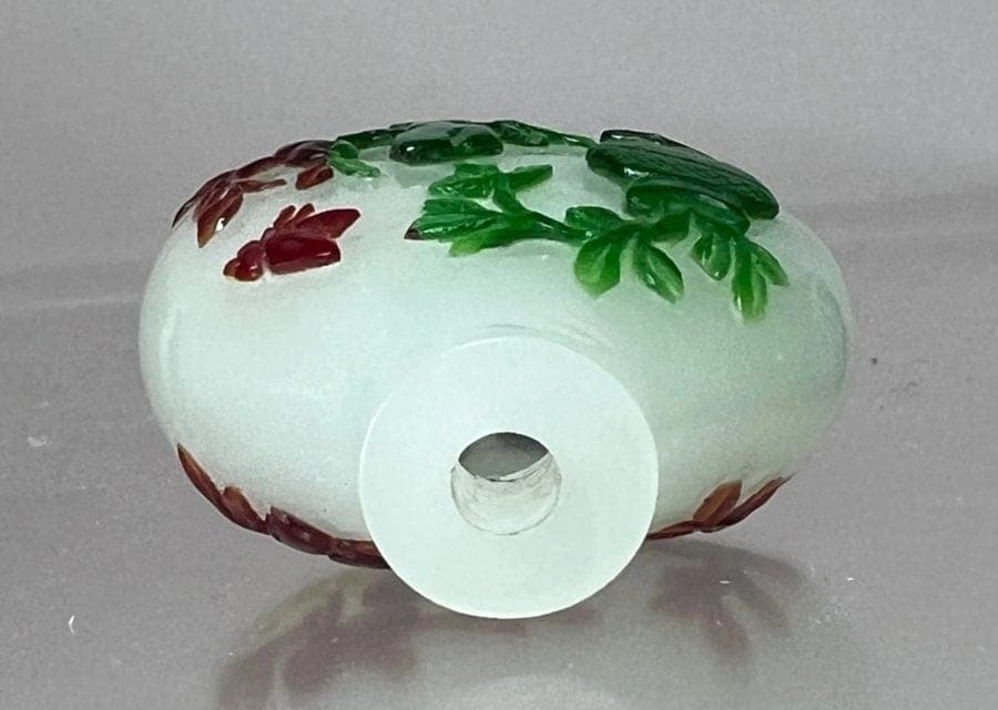 18th/19th C.  Five-Colored Layered Glass Snuff Bottle, Qing Dynasty photo 7