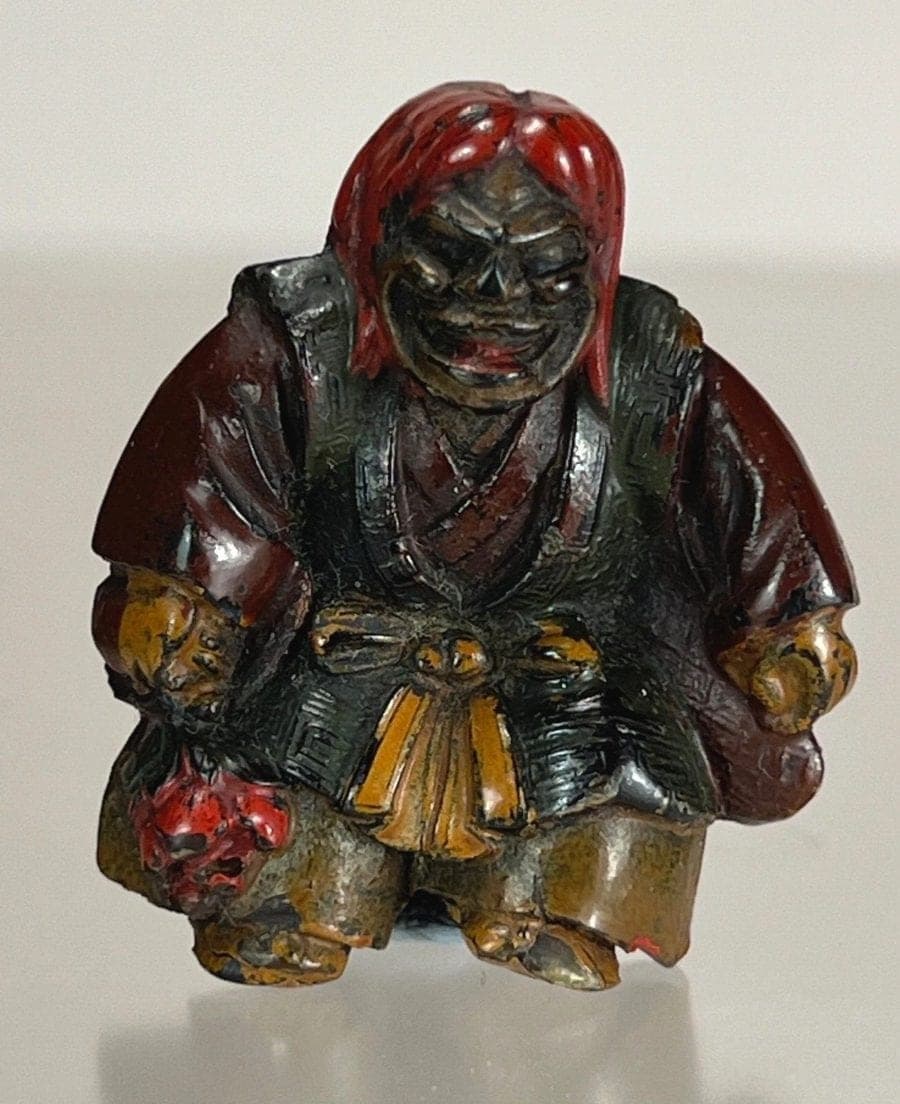19th Century Japanese Celluloid Netsuke: Noh Dancer
