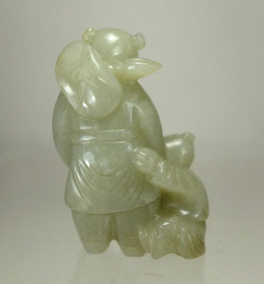 Antique Celadon Jade Carving of a Two Boys photo 6