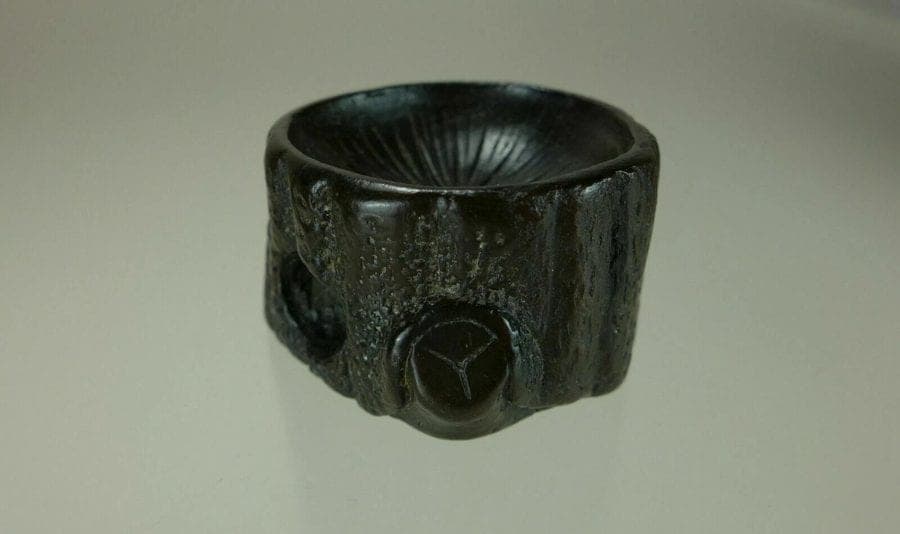19th Century Japanese Iwami Ebony Netsuke:  Tree Stump