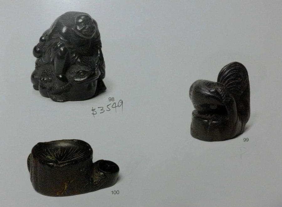 19th Century Japanese Iwami Ebony Netsuke:  Tree Stump photo 8
