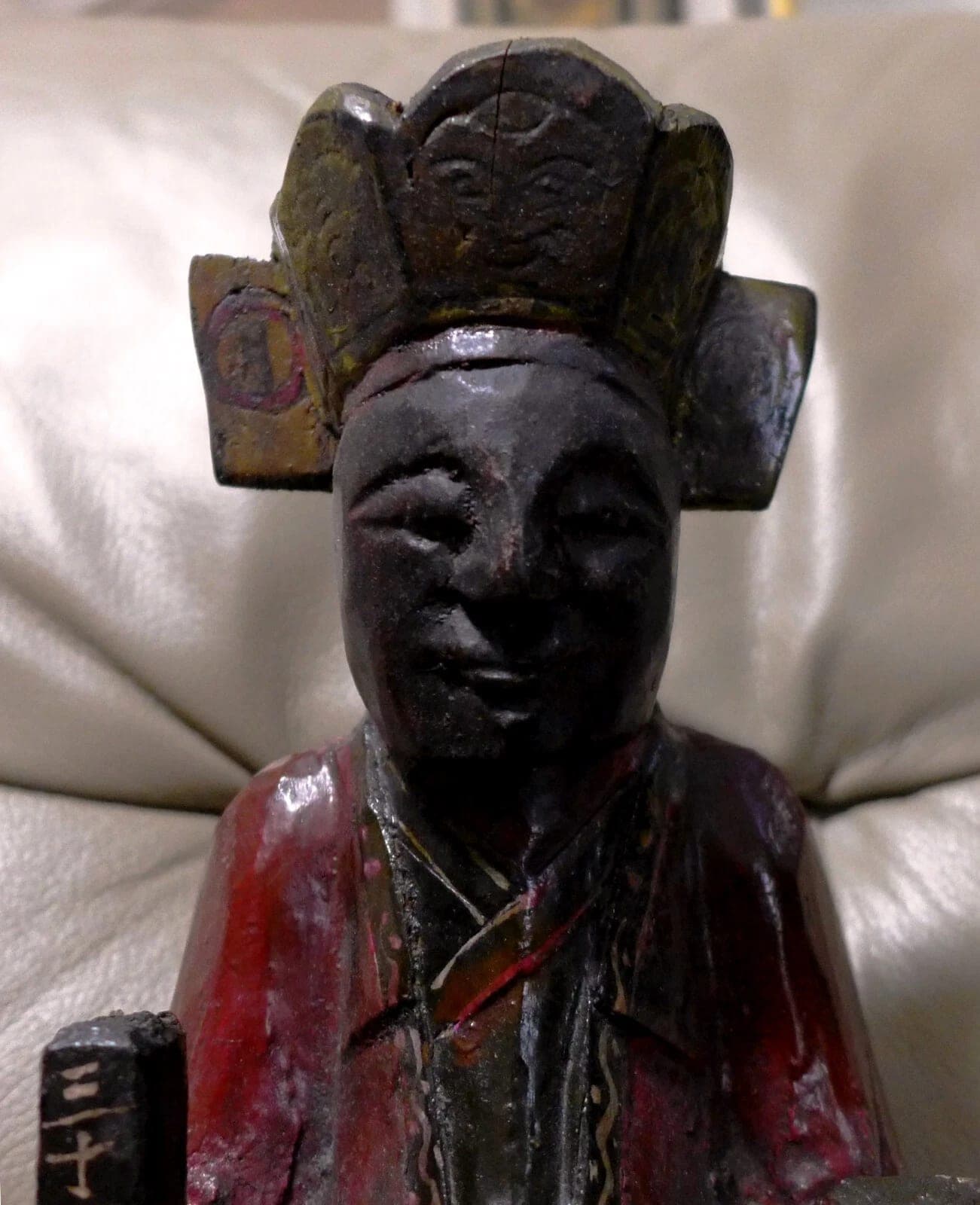 Chinese Wooden Polychromed Figure of a Seated Buddha Amitayus, 19th C. photo 8