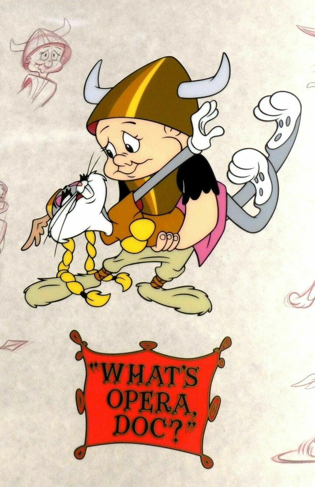Looney Tunes What's Opera Doc? Animation Cericel w/ Bugs Bunny Lumicel Backgrd photo 3