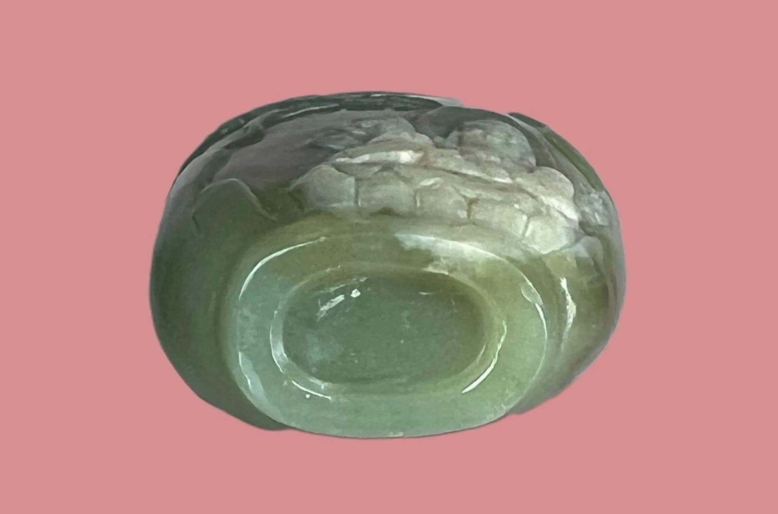 19th Century Carved Celadon Jade SNUFF BOTTLE, Buddha photo 6