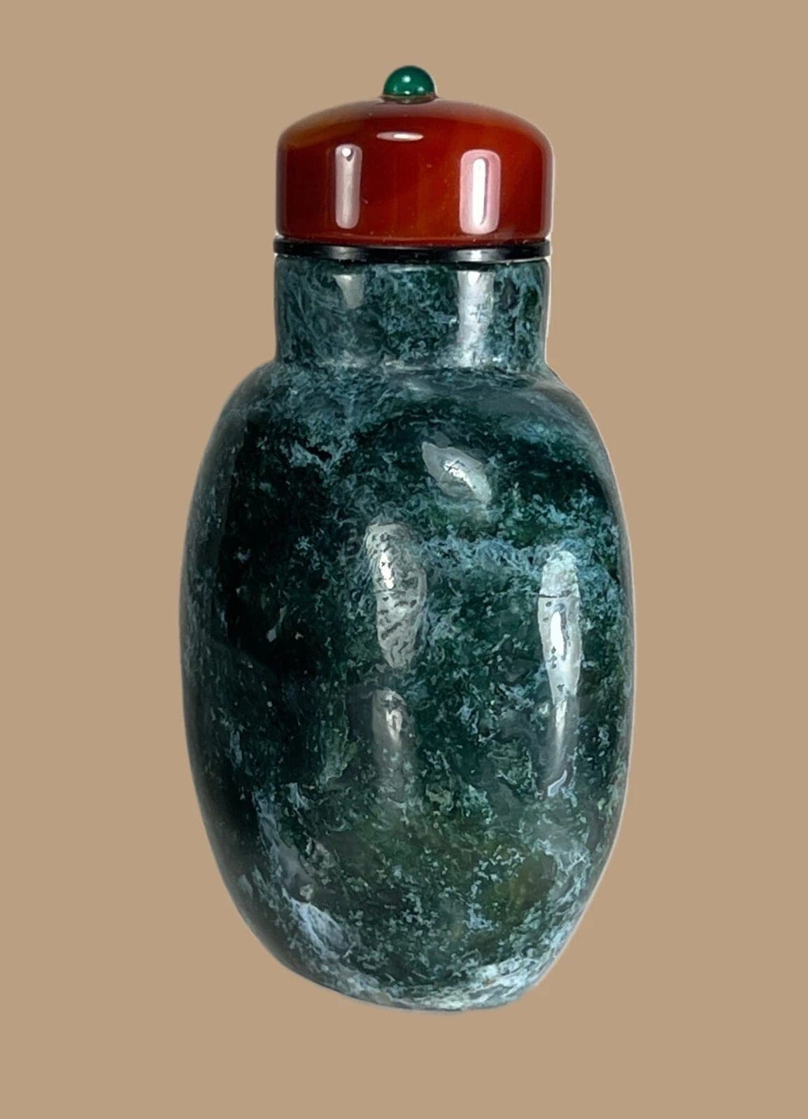 DENDRITIC Moss Agate Snuff Bottle, Qing Dynasty, 18th/19th Century photo 3