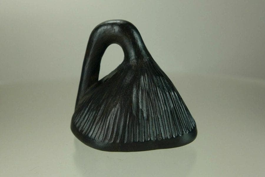 Early 19th C. Japanese Iwami Kurogaki Netsuke: Lotus Seed Pod