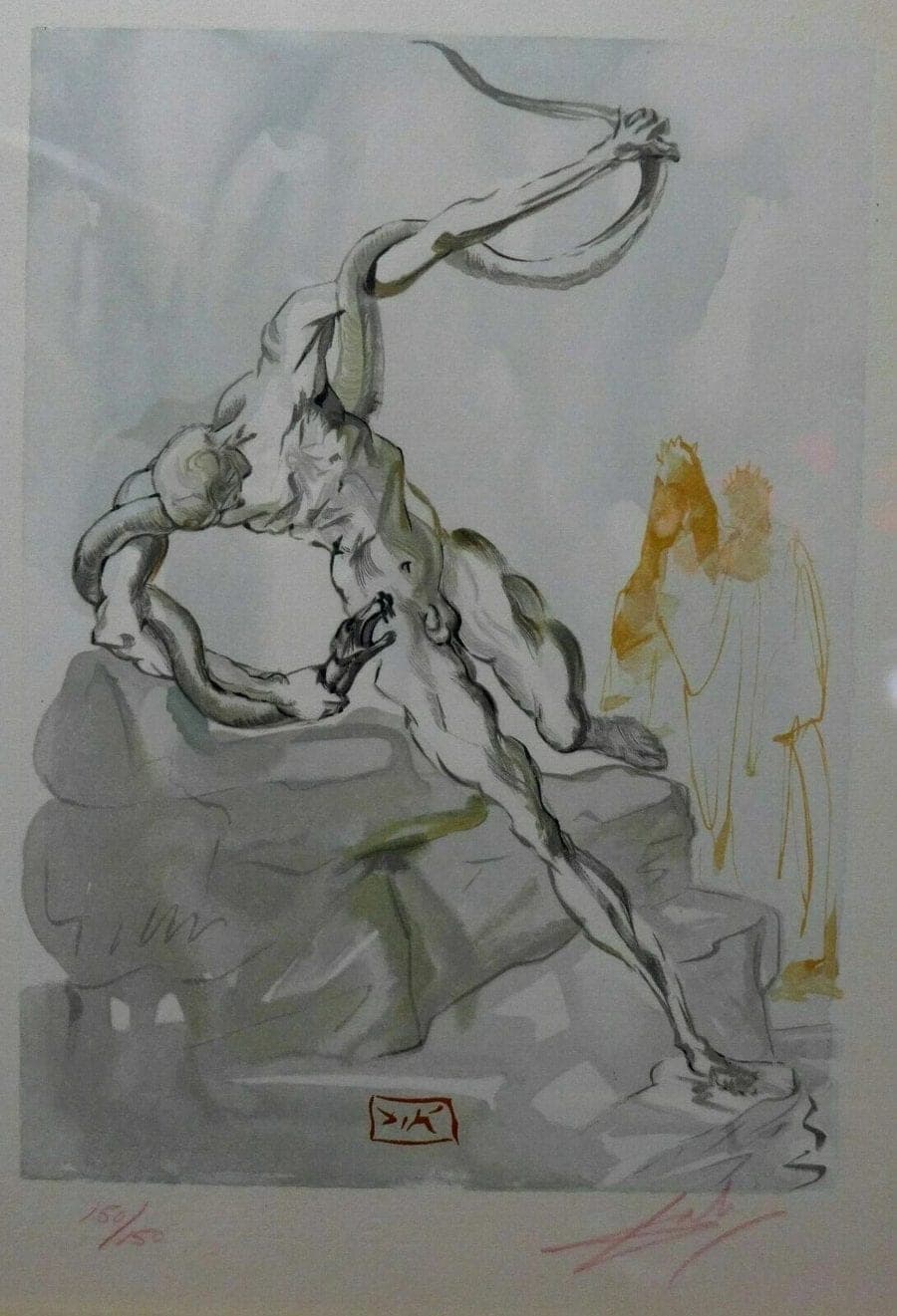 ORIGINAL SALVADOR DALI "Inferno 24" from the Divine Comedy-1960-64, Hand-signed