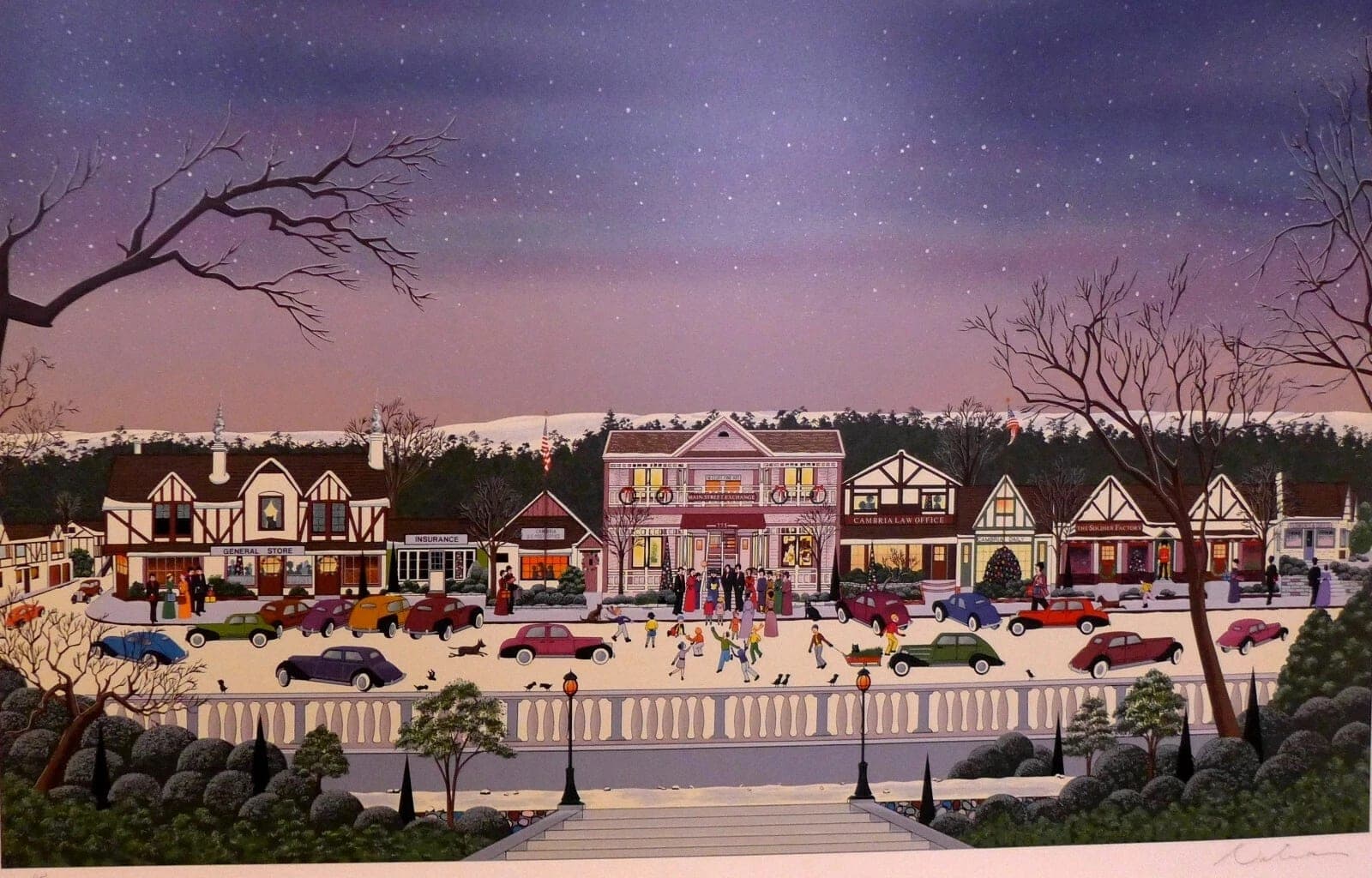 Nicky Watanabe, "Christmas in Cambria", Limited Author Sign/Number Serigraph